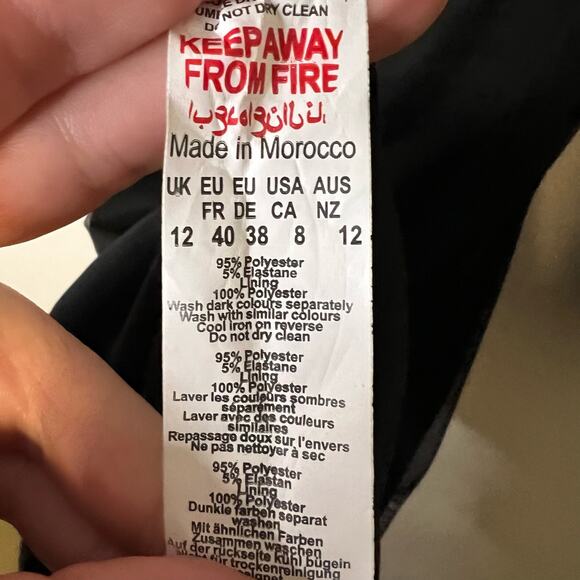 NWT PrettyLittleThing Black Long Sleeve Ruched Mini Dress Size 8 - Picture 5 of 5